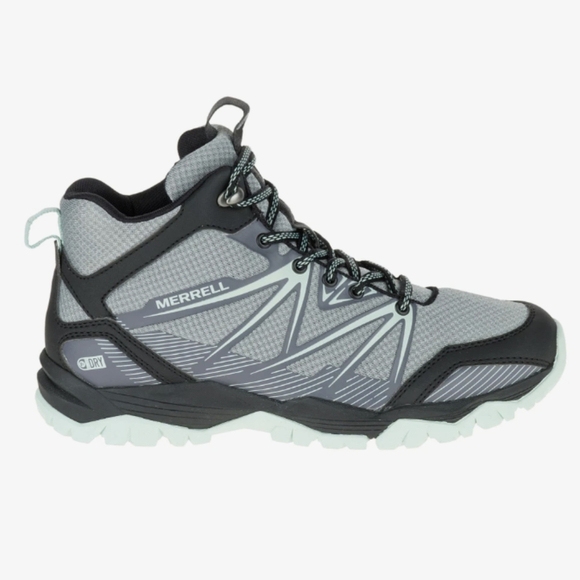 Merrell Capra Rise Mid Waterproof  Hiking Shoe Grey Blue Womens 6.5 - Picture 1 of 13